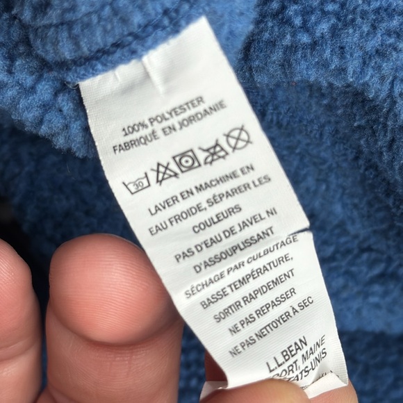 LL Bean men's Sweater Fleece jacket XL slightly fitted polyester full zip blue - Picture 6 of 6